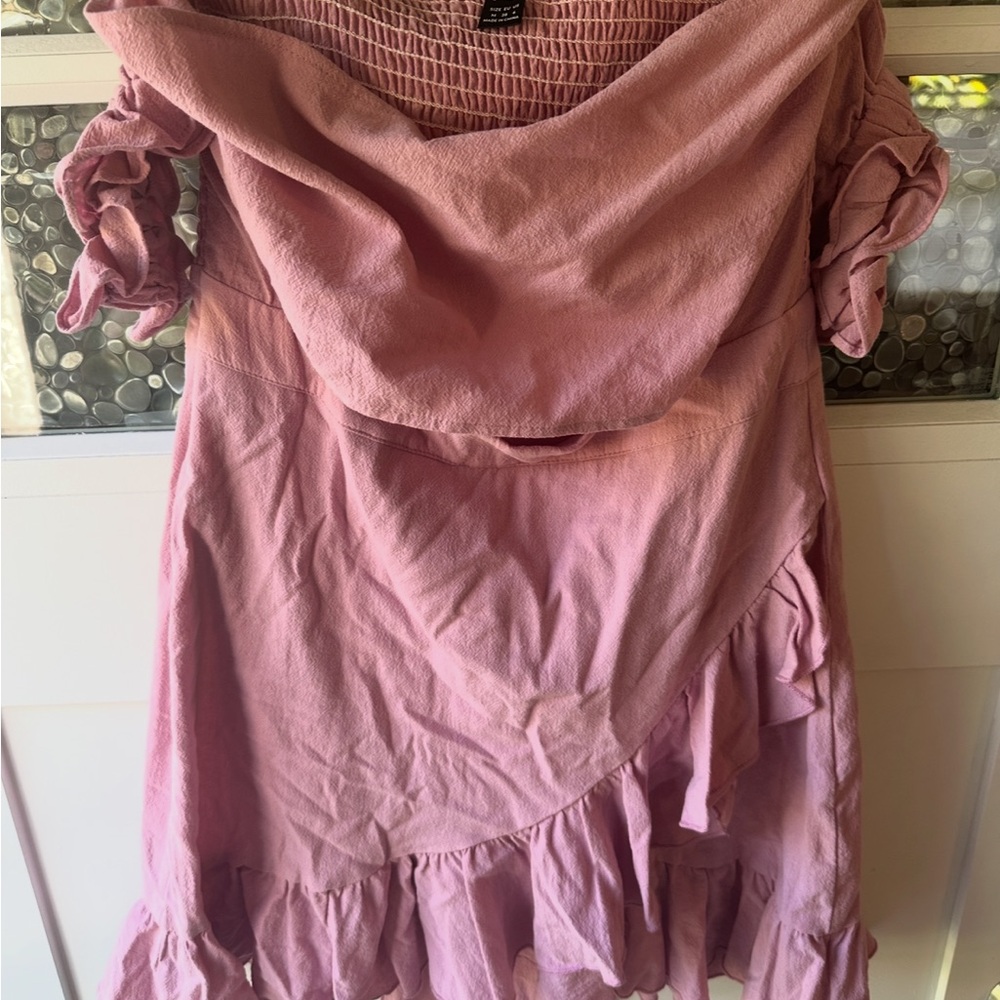 SHEIN Pink Off-Shoulder Dress